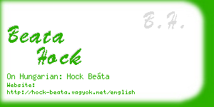 beata hock business card